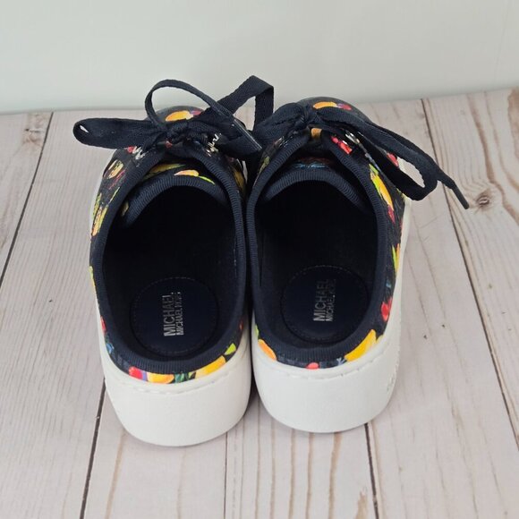 Michael Kors Poppy Slip-On Sneakers 6.5M Tropical Print MK Logo Canvas pristine! - Picture 4 of 10